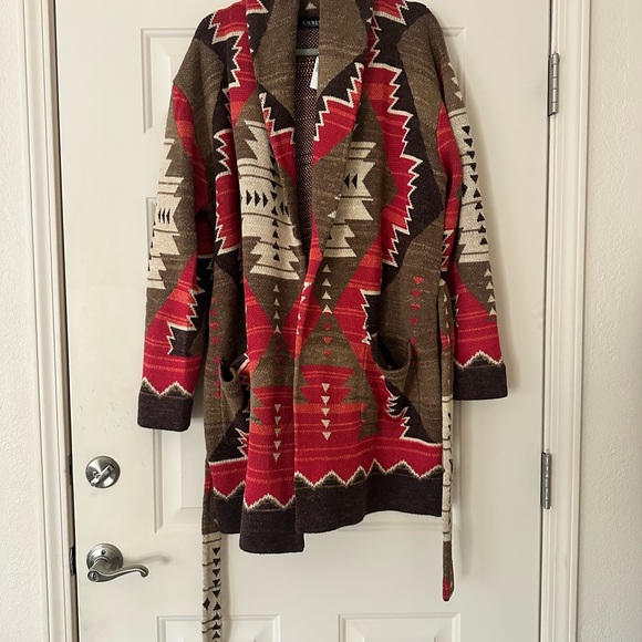 LRL Ralph Lauren Southwestern Belted Cardigan - Picture 3 of 5